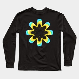 Yellow and blue mandala Long Sleeve T-Shirt